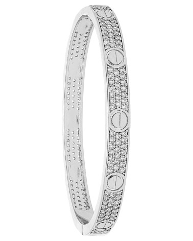 PULSERA BRAZALETE RÍGIDO ACERO CON ENGASTE DE CIRCONITAS