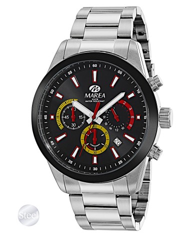 RELOJ DE HOMBRE ACERO CRONÓGRAFO ESFERA COLOR NEGRO