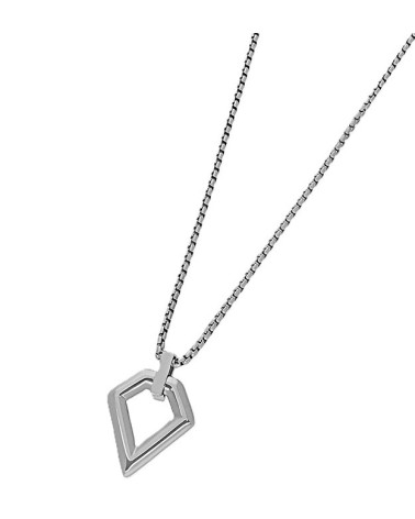 CADENA PARA HOMBRE DE ACERO CON COLGANTE EN FORMA DE ROMBO