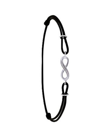 PULSERA PLATA 1ª LEY HILO DE SEGA Y MONTURA DE INFINITO CON CIRCONITAS