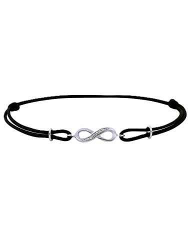 PULSERA PLATA 1ª LEY HILO DE SEGA Y MONTURA DE INFINITO CON CIRCONITAS
