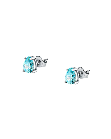 PENDIENTE PLATA 1ª LEY MONTURA EN GARRA CON PIEDRA TOPACIO AZUL