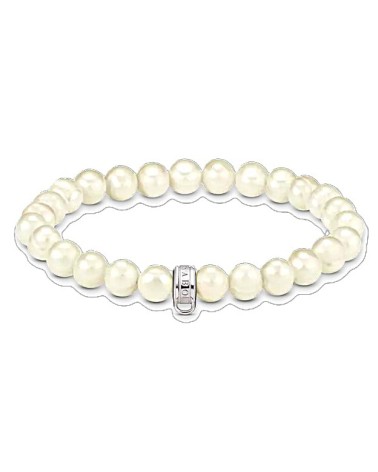 PULSERA DE PERLAS CULTIVADAS CON ABALORIO DE REASA EN PLATA1ª LEY PARA CHARMS