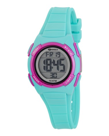 RELOJ DIGITAL CAUCHO COLOR AZUL TURQUESA Y ROSA COMBINADO