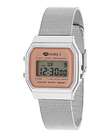 RELOJ DIGITAL UNISEX ACERO PLATEADO COLOR DE CAJA NUDE