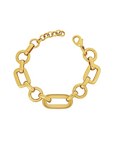 PULSERA BAÑO DE ORO ANTIALÉRGICO ESLABONES CON FORMAS