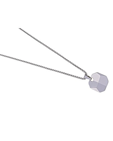 CADENA CON COLGANTE CUADRADO CHAPA DE ACERO PARA HOMBRE