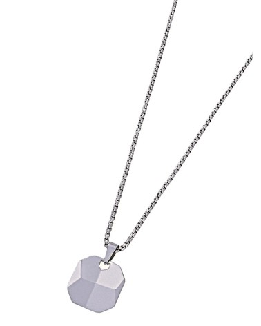 CADENA CON COLGANTE CUADRADO CHAPA DE ACERO PARA HOMBRE