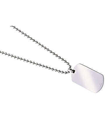 CADENA BOLITAS 80 CMS Y DOS COLGANTES DE CHAPAS LISAS PARA PERSONALIZAR
