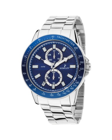 RELOJ HOMBRE ACERO CON FONDO AZUL