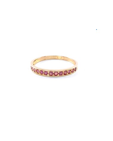 ANILLO ORO ROSA 18 K CON  RUBÍ