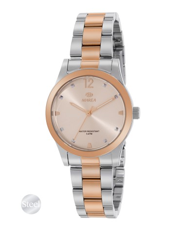 RELOJ DE MUJER BICOLOR PLATEADO Y ROSADO