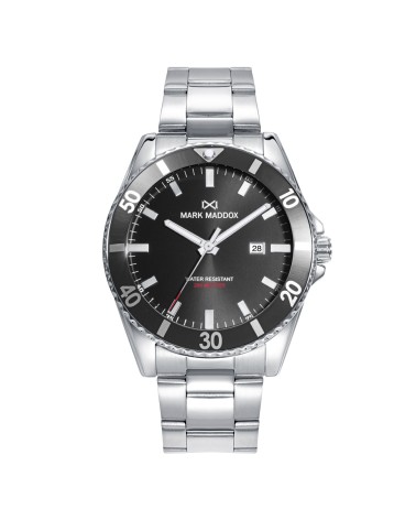 RELOJ DE HOMBRE ACERO PLATEADO Y NEGRO